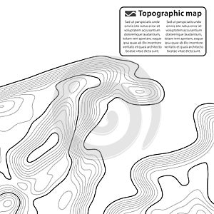 Topographic map background. Grid map. Contour. Vector illustration