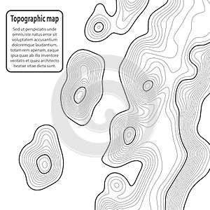 Topographic map background. Grid map. Contour. Vector illustration