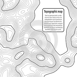 Topographic map background. Grid map. Contour. Vector illustration