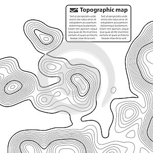 Topographic map background. Grid map. Contour. Vector illustration