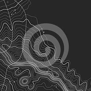 Topographic map background with space for copy . Line topography map contour background , geographic grid abstract