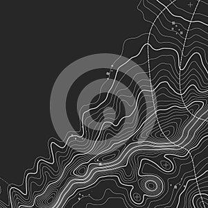 Topographic map background with space for copy . Line topography map contour background , geographic grid abstract