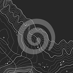 Topographic map background with space for copy . Line topography map contour background , geographic grid abstract