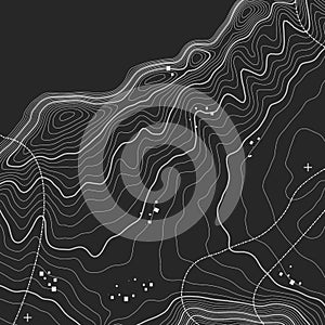 Topographic map background with space for copy . Line topography map contour background , geographic grid abstract