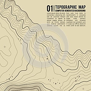 Topographic map background with space for copy . Line topography map contour background , geographic grid abstract