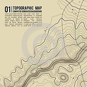 Topographic map background with space for copy . Line topography map contour background , geographic grid abstract