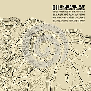 Topographic map background with space for copy . Line topography map contour background , geographic grid abstract