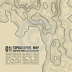 Topographic map background with space for copy . Line topography map contour background , geographic grid abstract