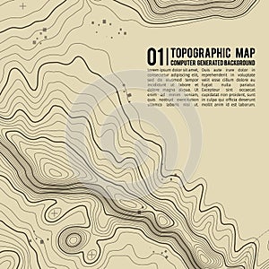 Topographic map background with space for copy . Line topography map contour background , geographic grid abstract