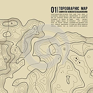 Topographic map background with space for copy . Line topography map contour background , geographic grid abstract photo