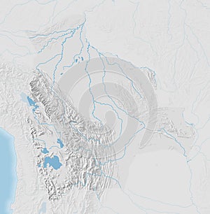 Topographic map of Bolivia