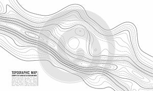 Topographic map contour background. Topo map with elevation. Contour map vector. Geographic World Topography map grid