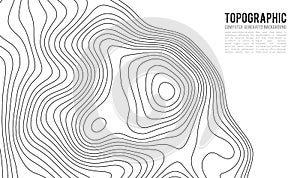 Topographic map contour background. Topo map with elevation. Contour map vector. Geographic World Topography map grid