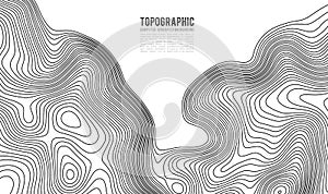 Topographic map contour background. Topo map with elevation. Contour map vector. Geographic World Topography map grid