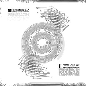 Topographic map contour background. Topo map with elevation. Contour map vector. Geographic World Topography map grid