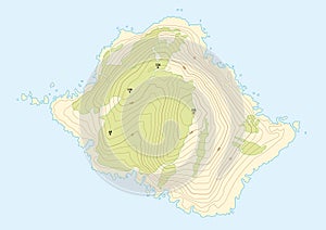 Topographic map of a fictional island