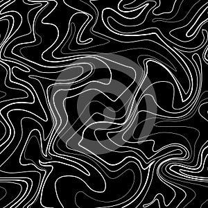 Topographic map linear background. Abstract vector seamless pattern