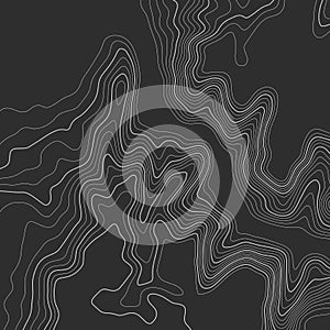 Topographic map lines background. Abstract vector illustration