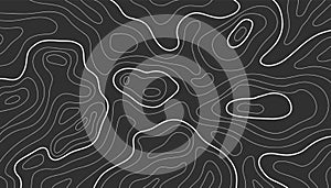 Topographic map lines. Topology outline contour. Vector wavy abstract relief