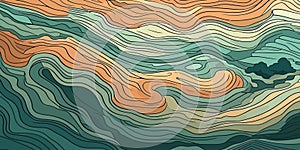 Topographic map patterns, topography line map. Flat background vector illustration