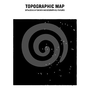 Topographic map showcasing detailed elevation data and geographic features