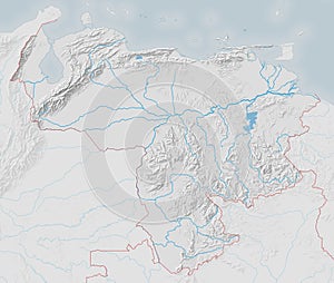 Topographic map of Venezuela