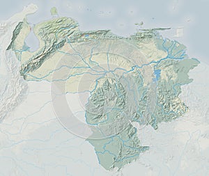 Topographic map of Venezuela