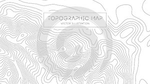 Topographic map on white background. Topo map elevation lines. Contour vector abstract vector illustration. Geographic