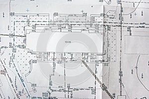 Topographic plan of the area, the location of buildings and communications on the terrain