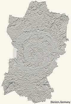 Topographic relief map of DORSTEN, GERMANY