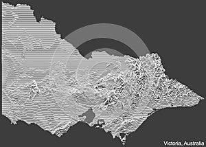 Topographic relief map of VICTORIA, AUSTRALIA