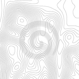 Topographic texture map on white background. Topo map elevation lines. Contour vector abstract vector illustration
