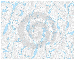 Topographic vector map with lake, river and isoline photo