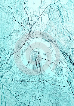 Topographical lines map in blue