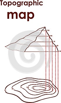 Topographical map of the locality, vector illustration