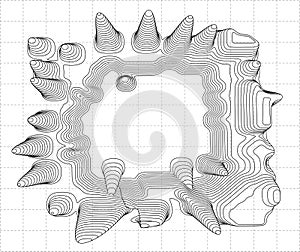 Topographical map of the locality, vector illustration