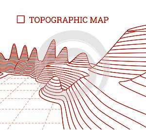 Topographical map of the locality, vector illustration