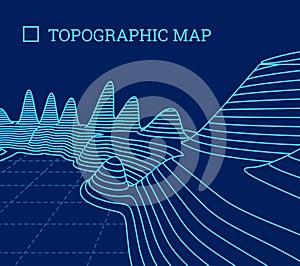 Topographical map of the locality, vector illustration