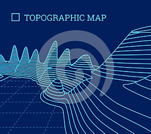 Topographical map of the locality, vector illustration photo