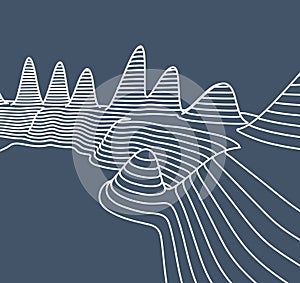 Topographical map of the locality, vector illustration