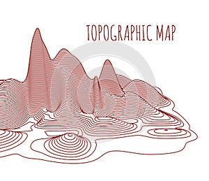 Topographical map of the locality, vector illustration photo