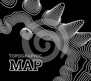 Topographical map of the locality, vector illustration