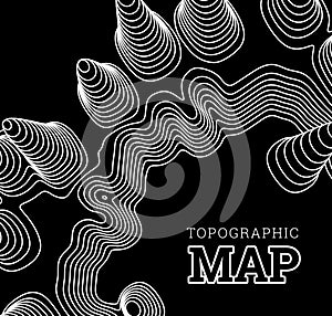 Topographical map of the locality, vector illustration photo