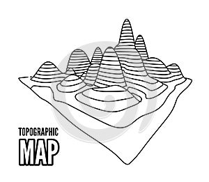 Topographical map of the locality, vector illustration