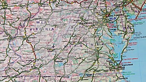 Topographical map of the USA. East seaboard