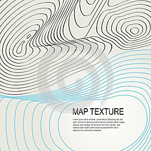 Topographical Terrain Map with Line Contours