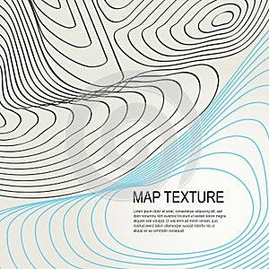 Topographical Terrain Map with Line Contours