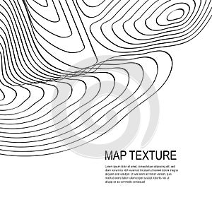 Topographical Terrain Map with Line Contours