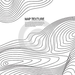 Topographical Terrain Map with Line Contours