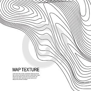 Topographical Terrain Map with Line Contours